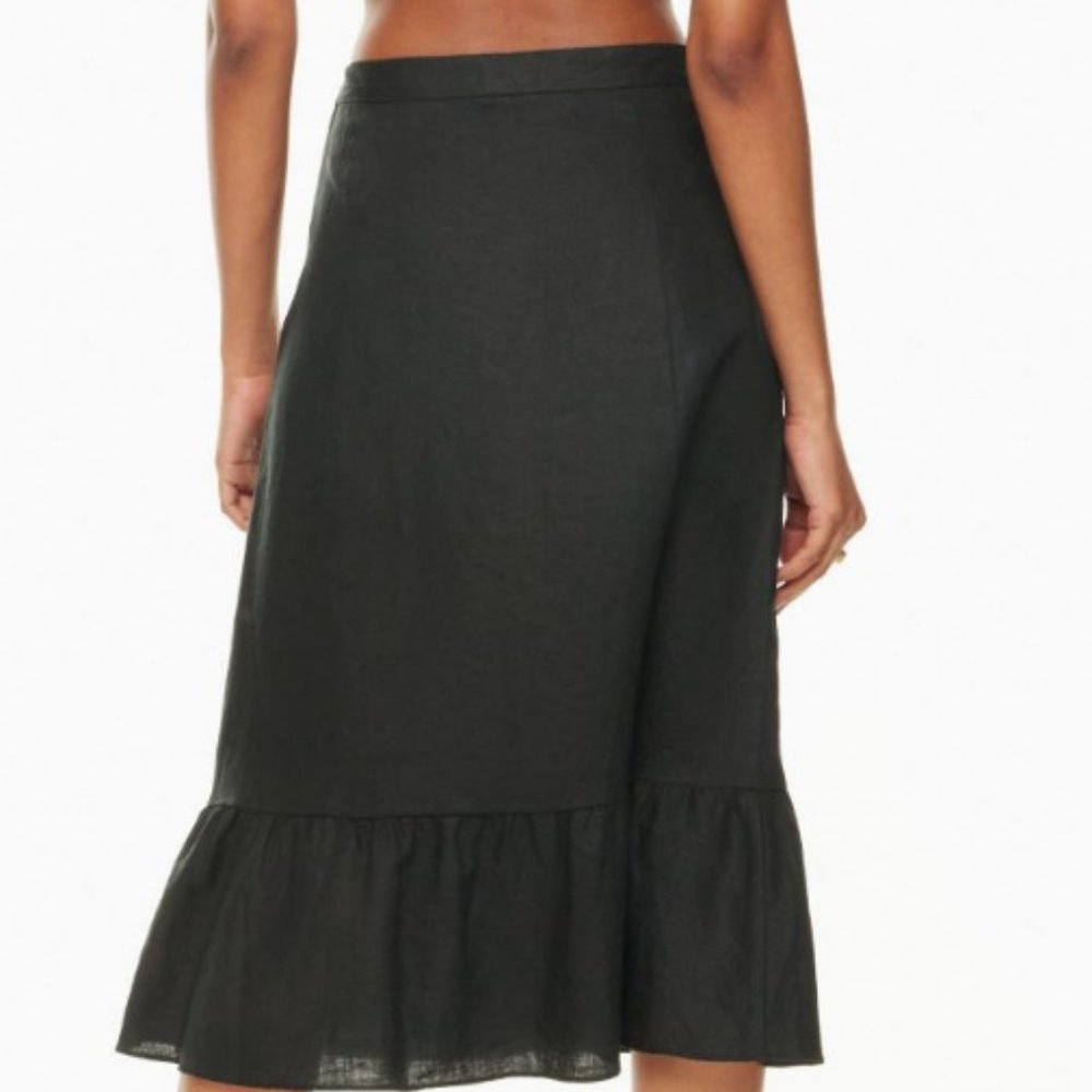Aritzia Wilfred Chariot High-Waisted Black Linen Midi Skirt NWT - Picture 3 of 12